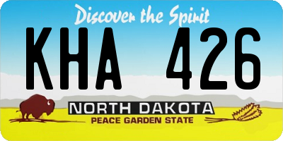 ND license plate KHA426