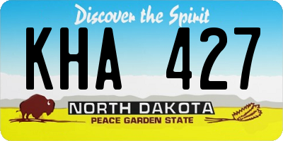 ND license plate KHA427