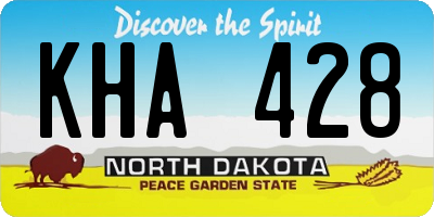 ND license plate KHA428