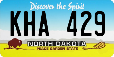 ND license plate KHA429
