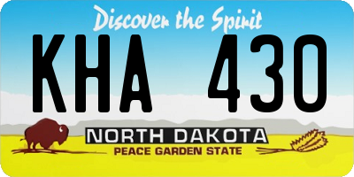 ND license plate KHA430