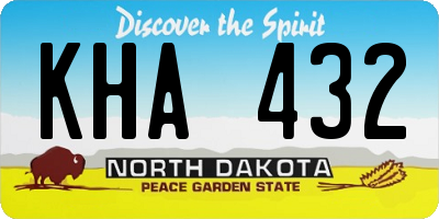 ND license plate KHA432