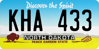 ND license plate KHA433