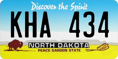 ND license plate KHA434