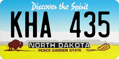 ND license plate KHA435
