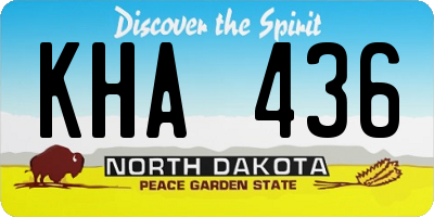 ND license plate KHA436