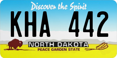 ND license plate KHA442