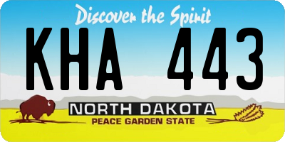 ND license plate KHA443