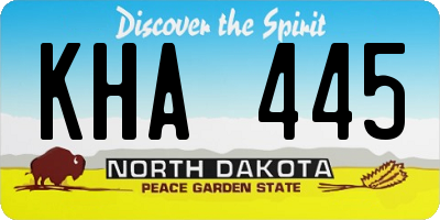 ND license plate KHA445