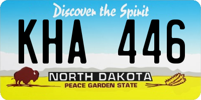 ND license plate KHA446