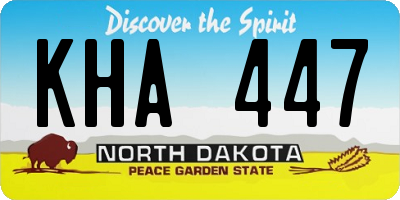 ND license plate KHA447
