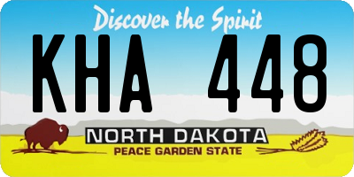 ND license plate KHA448