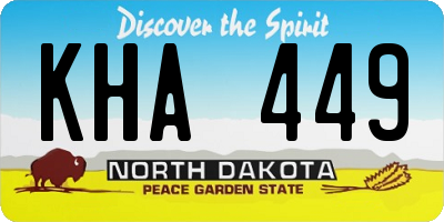 ND license plate KHA449