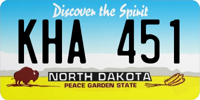 ND license plate KHA451