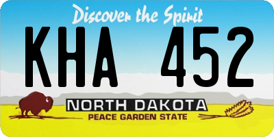 ND license plate KHA452