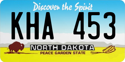 ND license plate KHA453