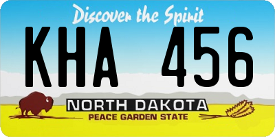 ND license plate KHA456