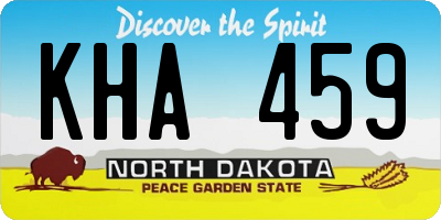 ND license plate KHA459