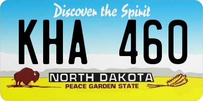 ND license plate KHA460