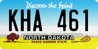 ND license plate KHA461
