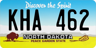 ND license plate KHA462
