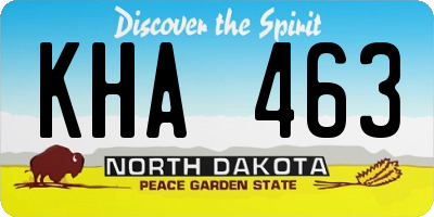 ND license plate KHA463