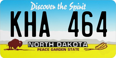 ND license plate KHA464