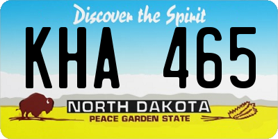 ND license plate KHA465