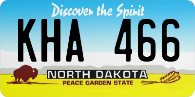 ND license plate KHA466