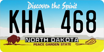 ND license plate KHA468