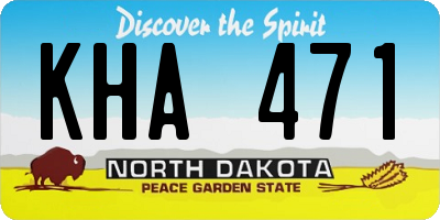 ND license plate KHA471