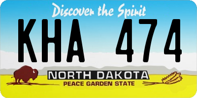 ND license plate KHA474