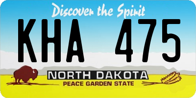 ND license plate KHA475