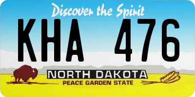 ND license plate KHA476
