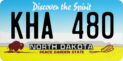 ND license plate KHA480
