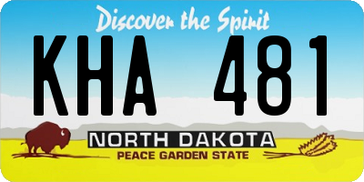 ND license plate KHA481