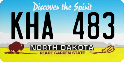 ND license plate KHA483