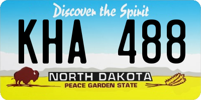 ND license plate KHA488