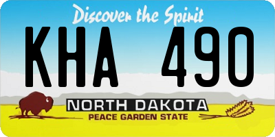 ND license plate KHA490