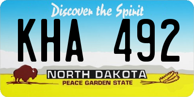 ND license plate KHA492
