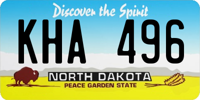 ND license plate KHA496