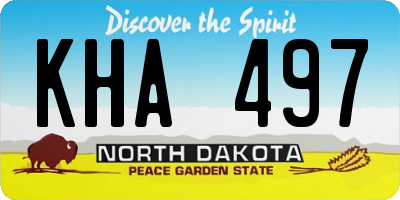 ND license plate KHA497