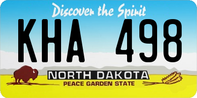ND license plate KHA498