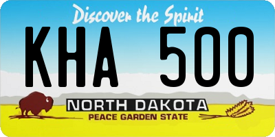 ND license plate KHA500