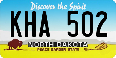 ND license plate KHA502