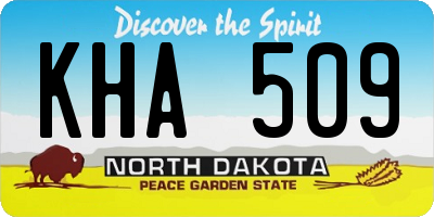 ND license plate KHA509