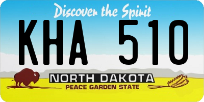 ND license plate KHA510