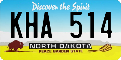 ND license plate KHA514
