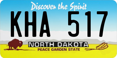 ND license plate KHA517
