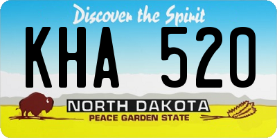 ND license plate KHA520